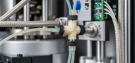 PEEK fitting in HPLC machine