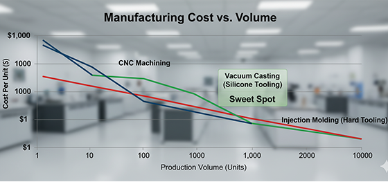 Cost vs. Volume graph