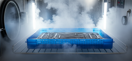 PEI medical tray in autoclave