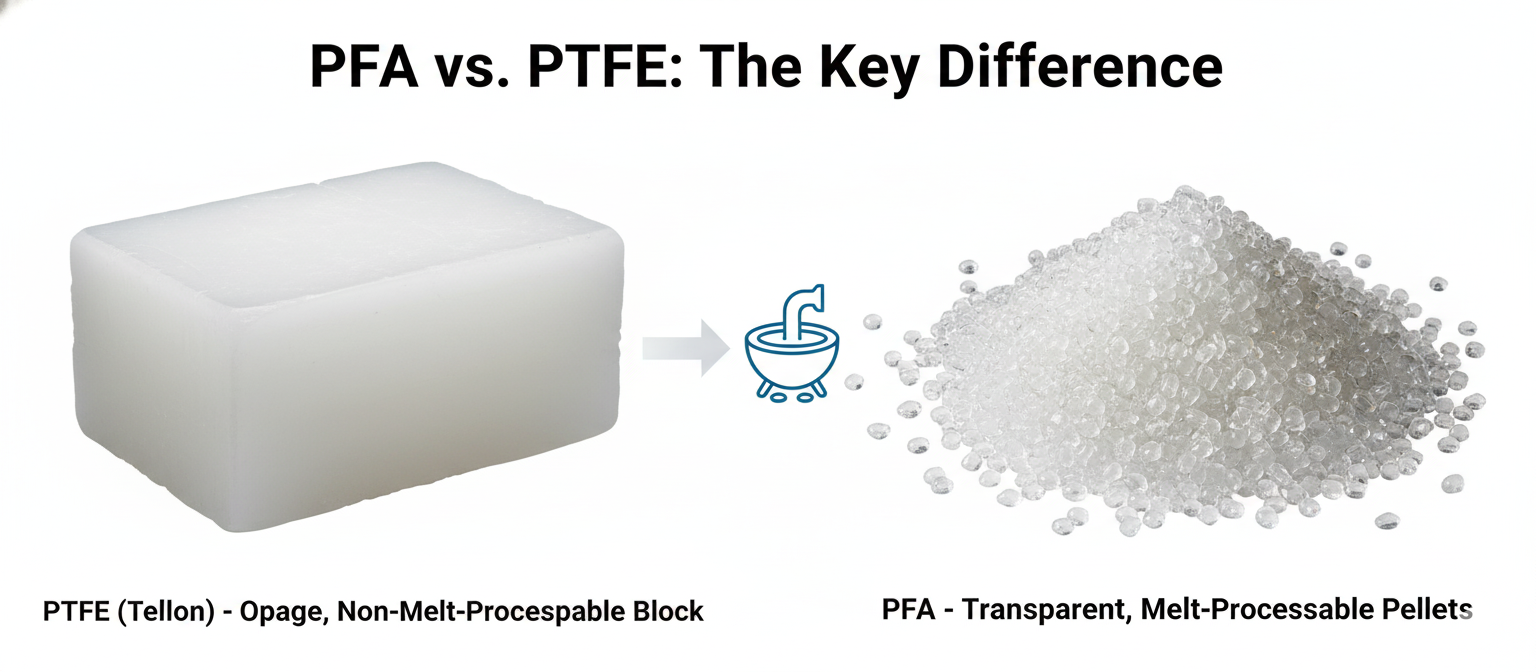 PFA vs PTFE raw material