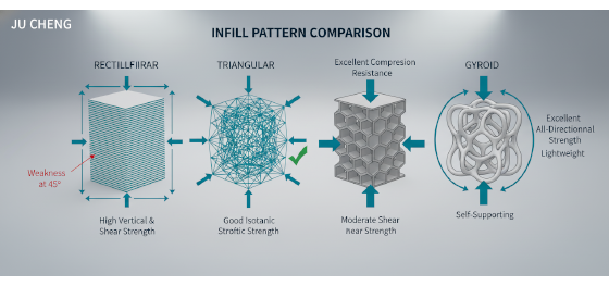 3D printing infill patterns comparison