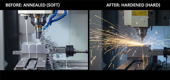 machining annealed vs hardened 420 steel