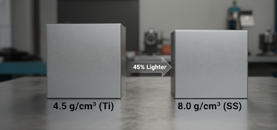 density of titanium vs steel