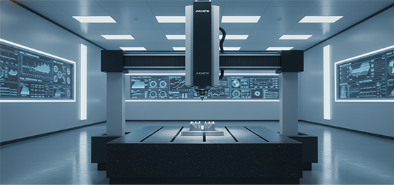 CNC part on CMM inspection table