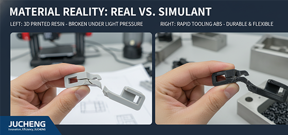real vs simulant material test