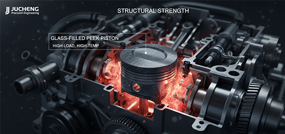 glass-filled PEEK piston