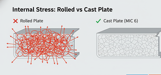 internal stress in rolled vs cast aluminum