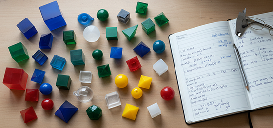 plastic material samples flat lay