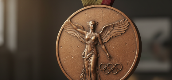 Olympic bronze medal close-up