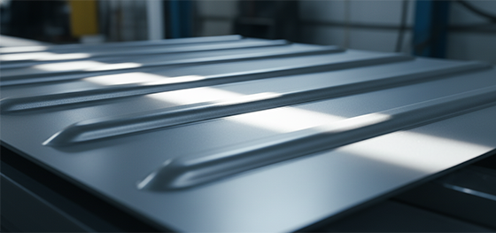 stiffening ribs on sheet metal panel