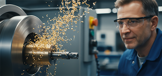 CNC lathe cutting C360 brass