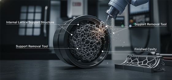 Metal 3D Printing support structure removal,
