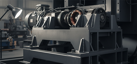 carbon steel chassis inside industrial machine