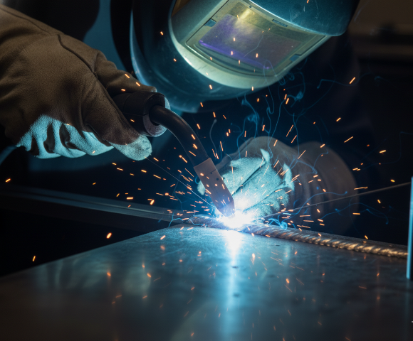 TIG welding process on stainless steel