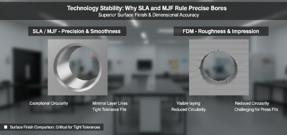 sla vs mjf hole accuracy