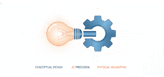 conceptual engineering design to physical hardware validation icon