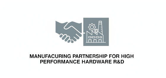 manufacturing partnership icon for high performance hardware R&D