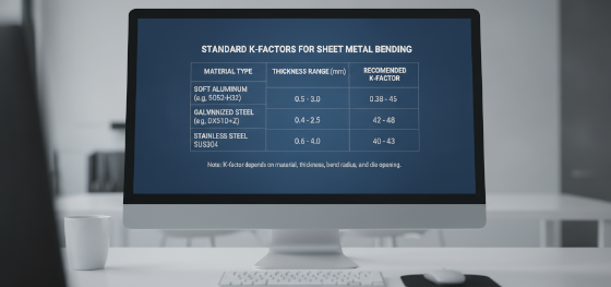 k factor reference parameters chart