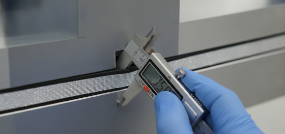 measuring conductive shielding gasket width