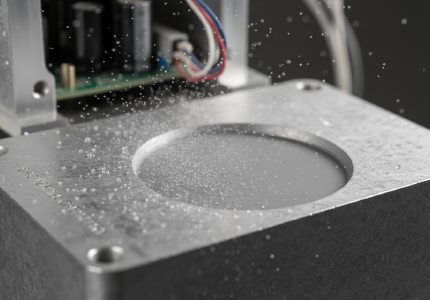 high pressure glass media impacting raw aluminum hardware.png