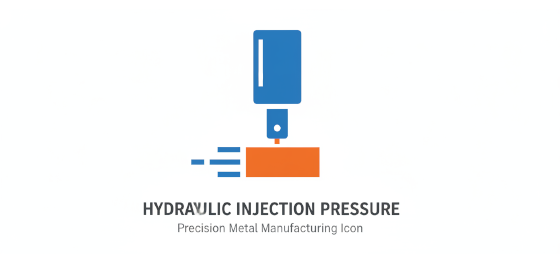 hydraulic injection pressure icon for precision metal manufacturing