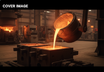 gravity fed molten aluminum entering a cast iron permanent mold.png