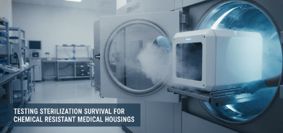 testing sterilization survival for chemical resistant medical housings
