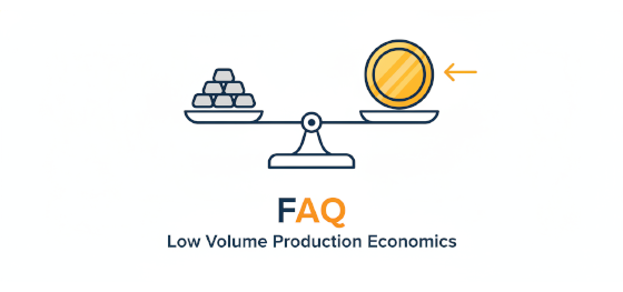 low volume production economics and scale threshold icon