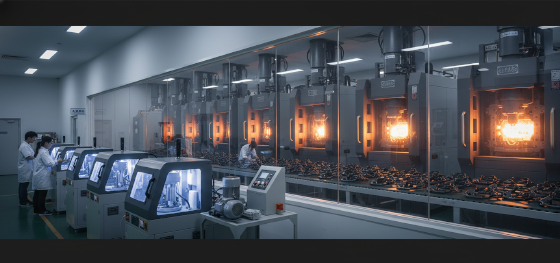 Jucheng Precision's Shenzhen facility seamlessly integrating vacuum casting chambers and injection molding production lines
