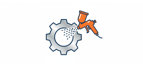 surface finishing and secondary processing icon for industrial metallurgy