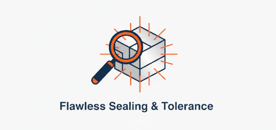 flawless environmental sealing and strict dimensional tolerance icon