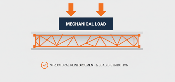 structural reinforcement and mechanical load distribution icon