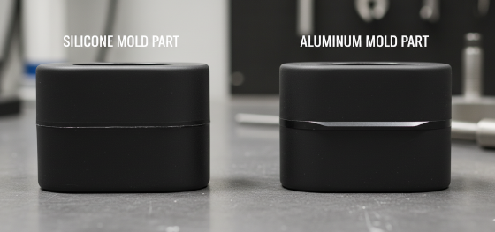 part quality comparison between silicone and aluminum molds