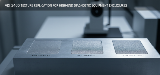 VDI 3400 texture replication for high end diagnostic equipment enclosures