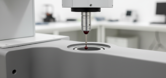 coordinate measuring machine verifying tolerances for polyurethane reaction injection molding parts