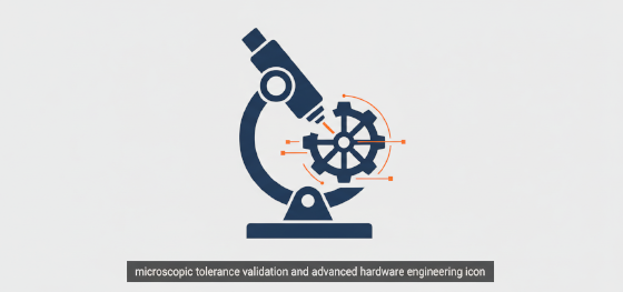 microscopic tolerance validation and advanced hardware engineering icon