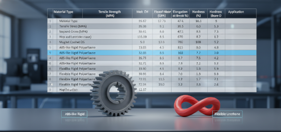 material comparison matrix