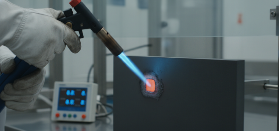 flame retardancy test on a reinforced polyurethane RIM component