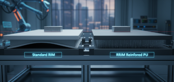 stiffness comparison between standard RIM and reinforced RRIM parts
