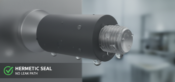 metal polymer leak path prevention in hermetic sealing applications
