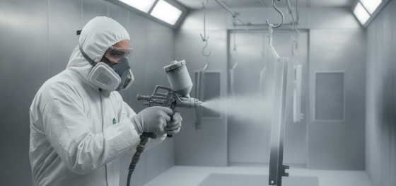 electrostatic spray gun painting steel