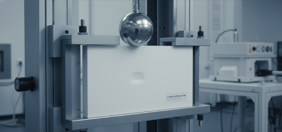 impact resistance test on flame retardant polyurethane RIM systems