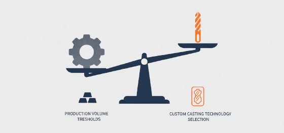 production volume thresholds and custom casting technology selection icon