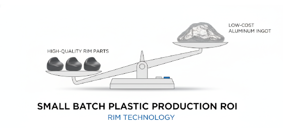ROI icon for small batch plastic production and RIM technology
