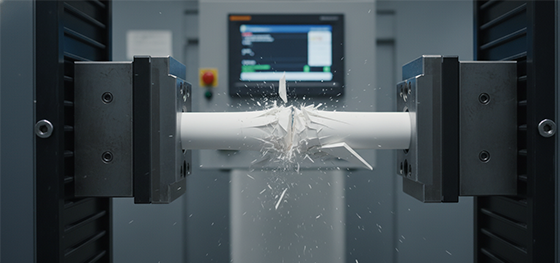 Catastrophic brittle fracture of an industrial ceramic connecting rod failing under high tensile testing loads