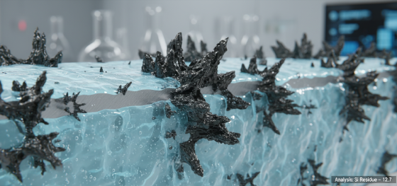 microscopic silicon flakes resisting acid chemical treatments
