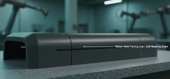 strategic parting line placement for high fidelity industrial robot parts
