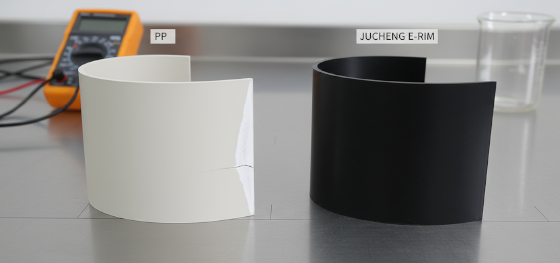 stress whitening comparison between real PP and simulated elastomeric RIM