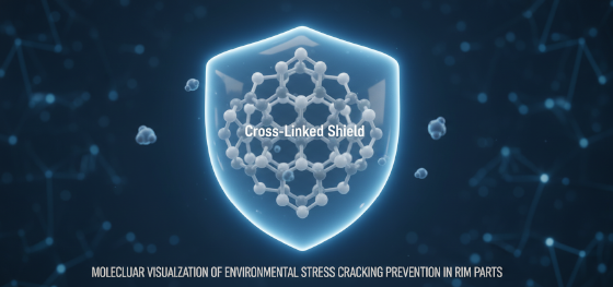 molecular visualization of environmental stress cracking prevention in RIM parts