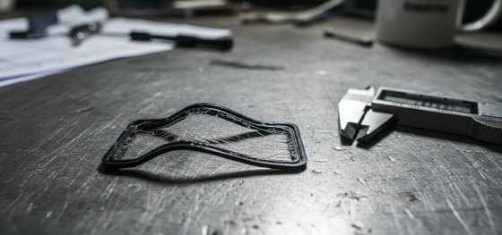 Failed flexible gasket prototype ruined by severe stringing defects and microscopic trapped moisture bubbles